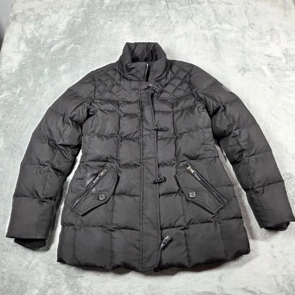 Lauren Ralph Lauren Jacket Womens Small Black Down Filled Quilted Puffer Coat